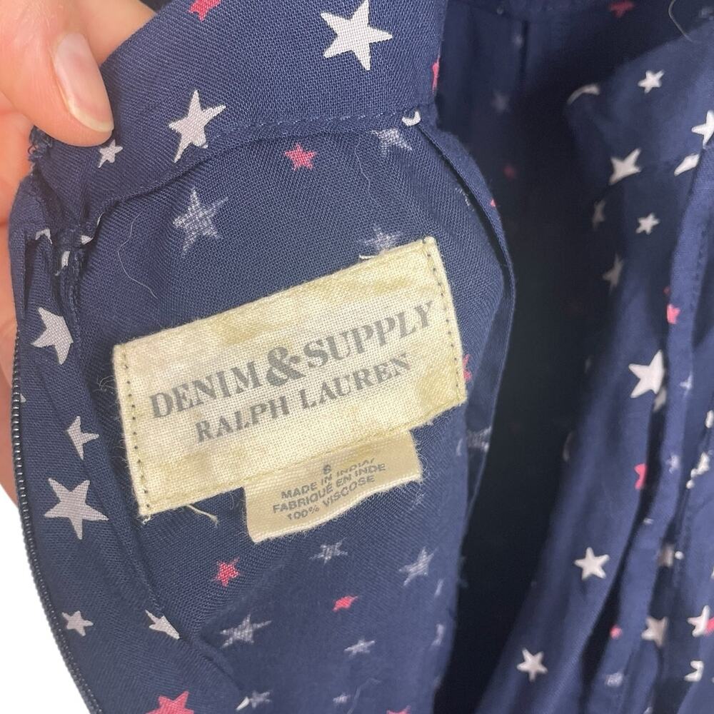 Denim & Supply Ralph Lauren Star Print Jumpsuit Classic Preppy Size 6 NEW - Picture 7 of 9
